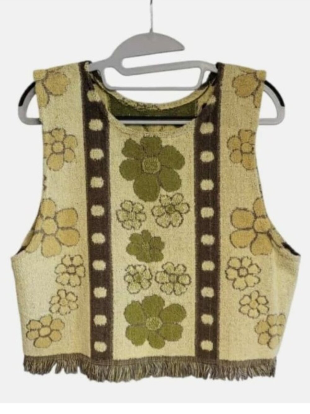 Vintage Crop Top Handsewn 1970's Cannon Towels Upcycled Pullover Vest RARE - Picture 1 of 9